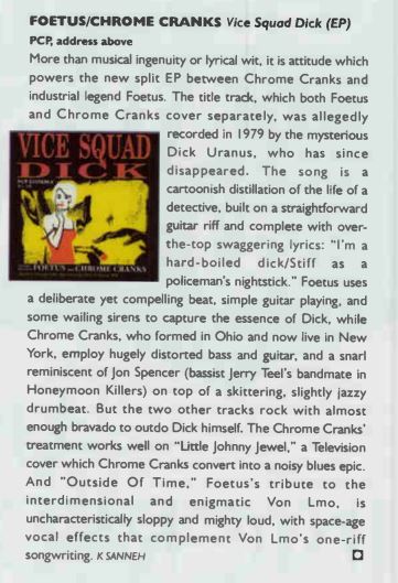 Vice Squad Dick - Foetus - review